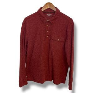 Untuckit Mattheiu Bre Red L/S Polo Shirt Sz L 40979
